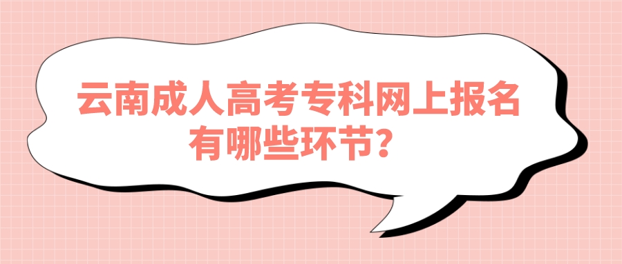 云南成人高考專科網上報名有哪些環節？