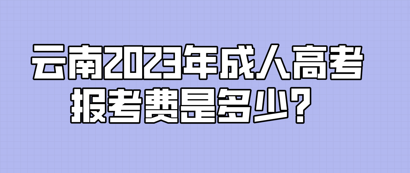云南2023年成人高考文山報(bào)考費(fèi)是多少？